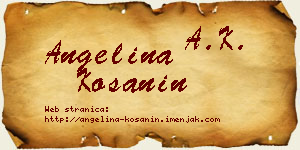 Angelina Košanin vizit kartica